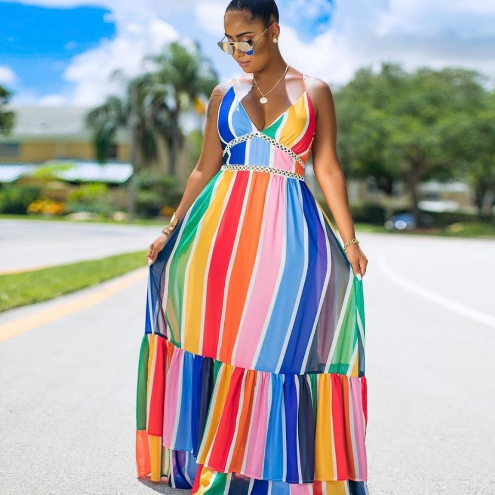 🎀The Multi Rainbow Maxi Dress🎀